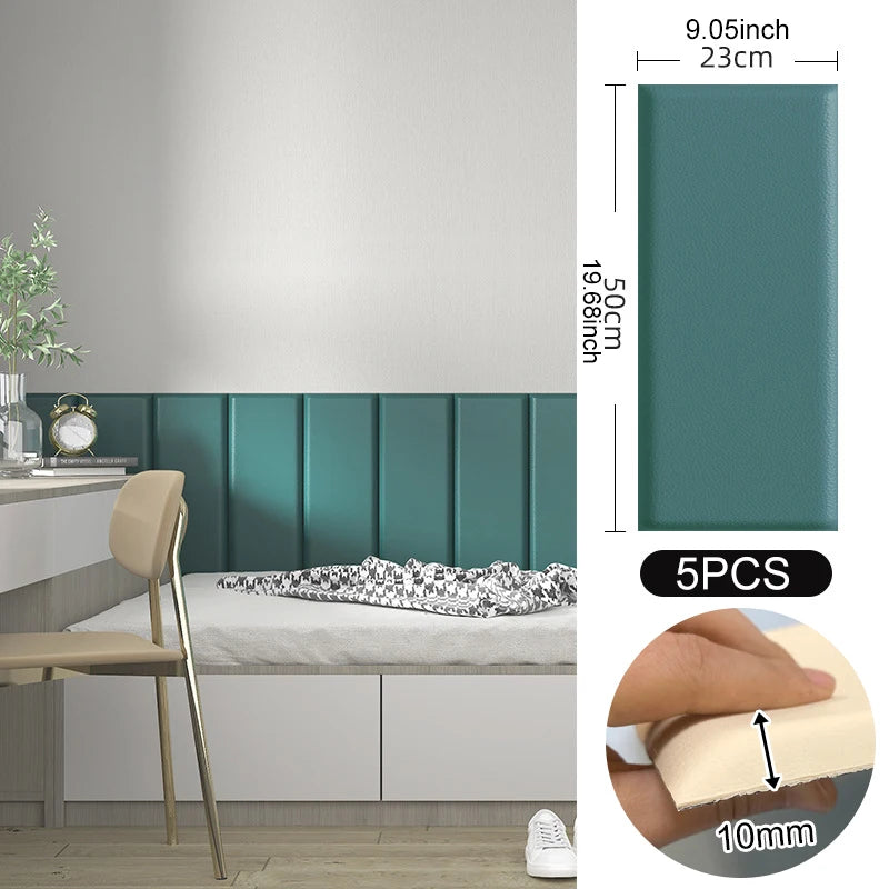 3D Wall Stickers Self Adhesive Anti Collision Foam Wall Pads Tatami Decor 5PCS