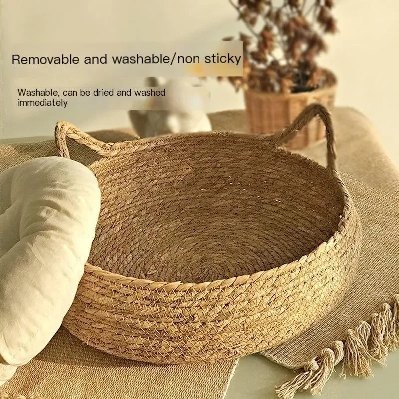 Woven Cat Nest Four Seasons Detachable Washable Warm Pet Bed Pad