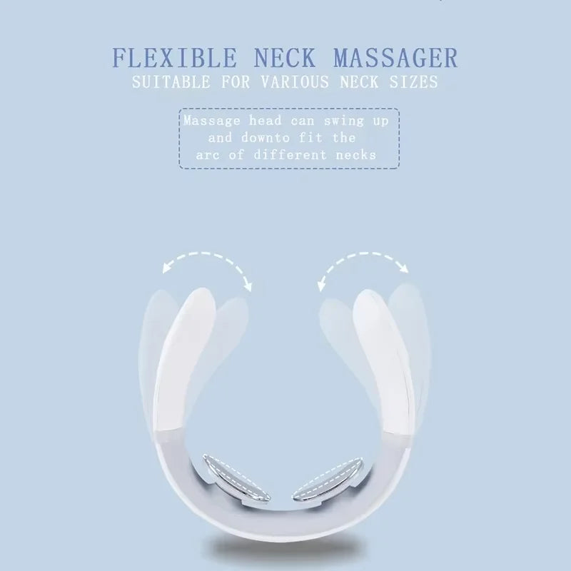 Portable Neck Massager Electric Cervical Spine Massager Shoulder Pain Relief EMS Neck Massage Device