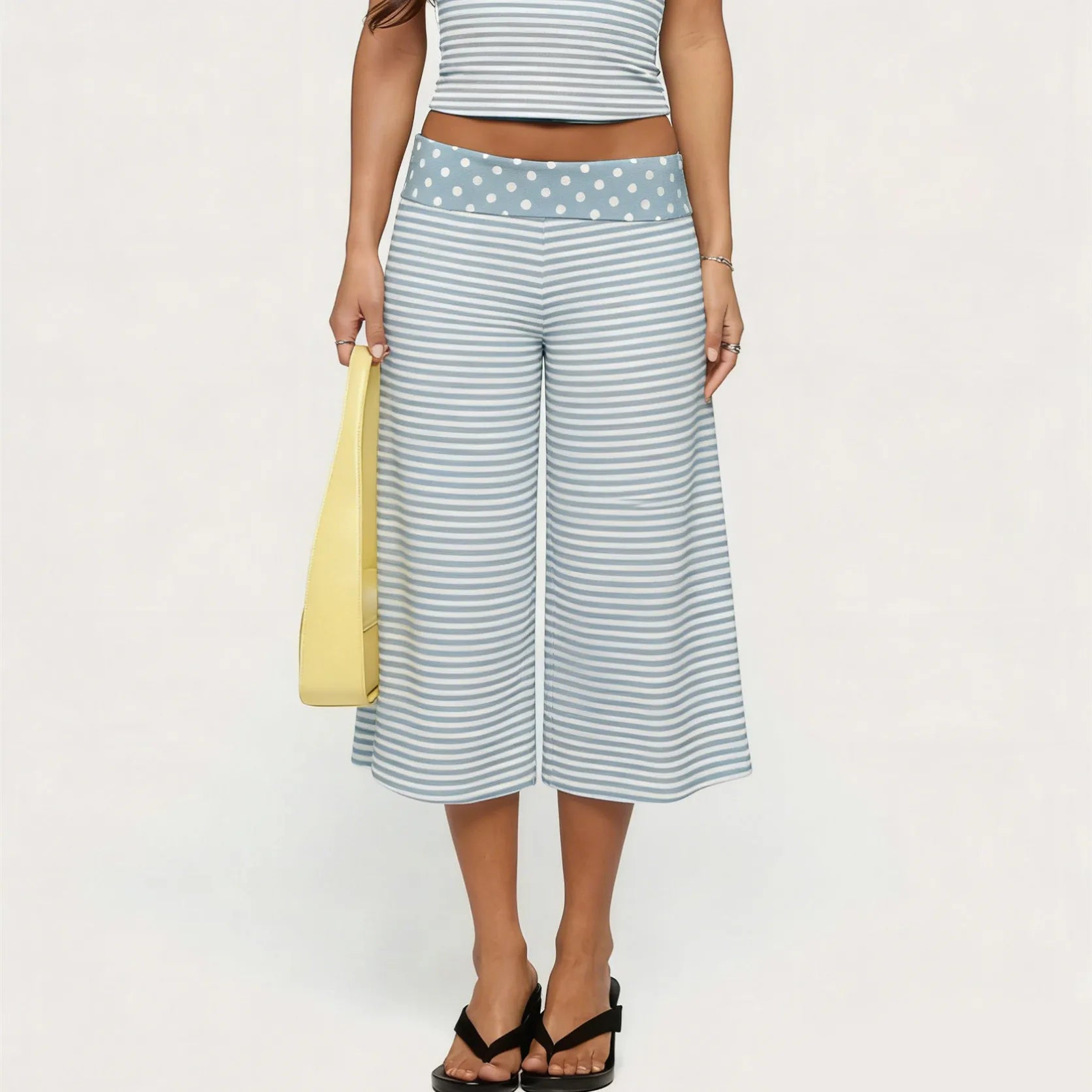 Women Fold Over Wide Leg Pants