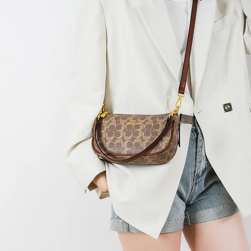 Women Vintage Leather Underarm Shoulder Bag Crossbody