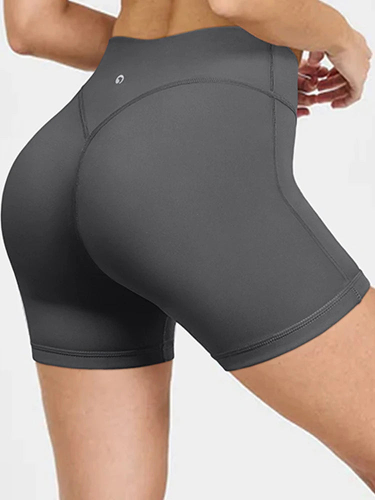 Women’s High Waist Breathable Yoga Shorts Elastic Running Gym Workout Shorts