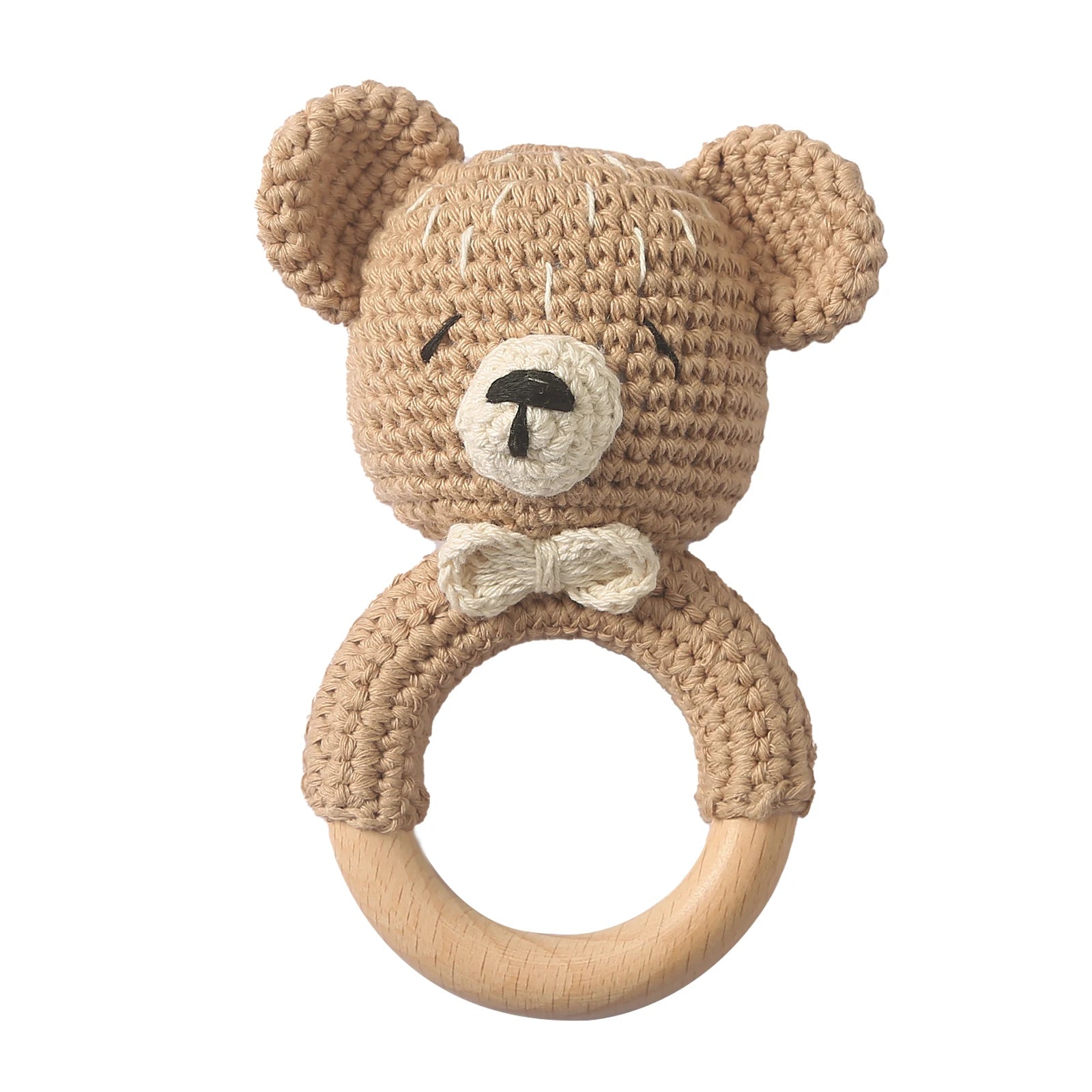 Crochet Bear Baby Rattle Teether Toy for 0 to 12 Months