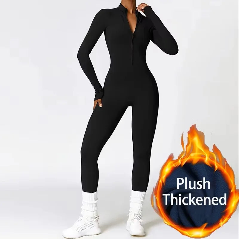Women Zip Front Seamless Jumpsuit Short Sleeve Fitness Romper Bodycon Workout Outfit