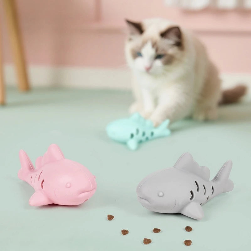 Interactive Fish Cat Chew Toy with Food Leakage