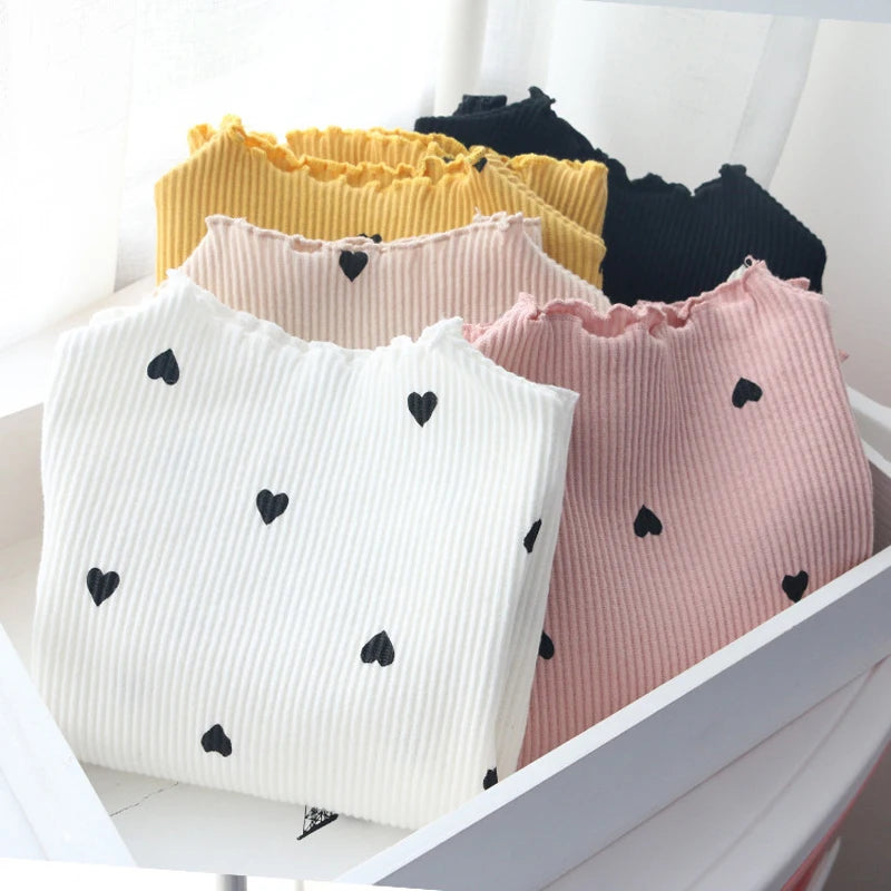 Girls Love Print Long Sleeve Cotton T Shirt