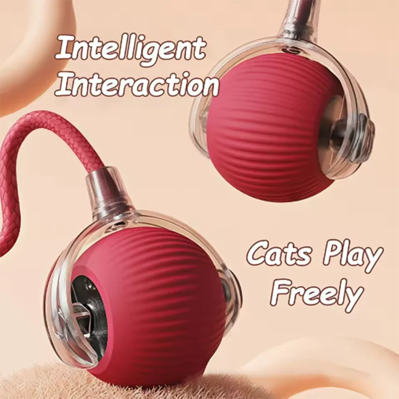 Cat Toy Ball Interactive Teasing Stick Wear Resistant Bite Pet Toy