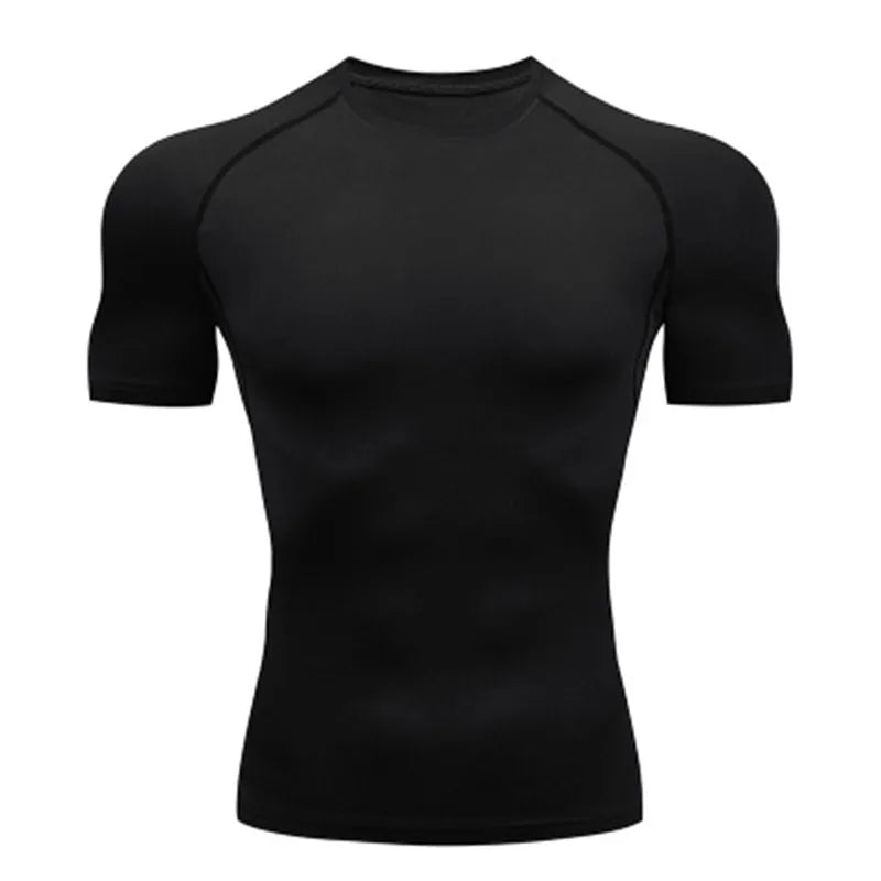 Men Compression Running T Shirt Breathable Gym Training Fitness Tight Sport Tee