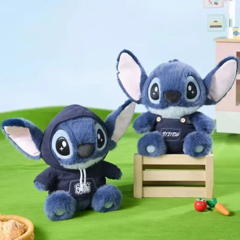 Cute Blue Alien Plush Doll with Overalls Stuffed Toy Birthday Gift