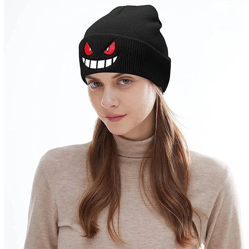 Unisex Anime Embroidered Knit Cap for Adults and Kids Cosplay Hat