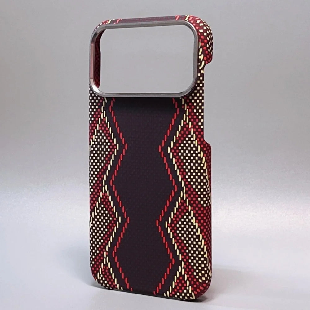 Kevlar Texture Magnetic Shockproof Metal Lens iPhone Case