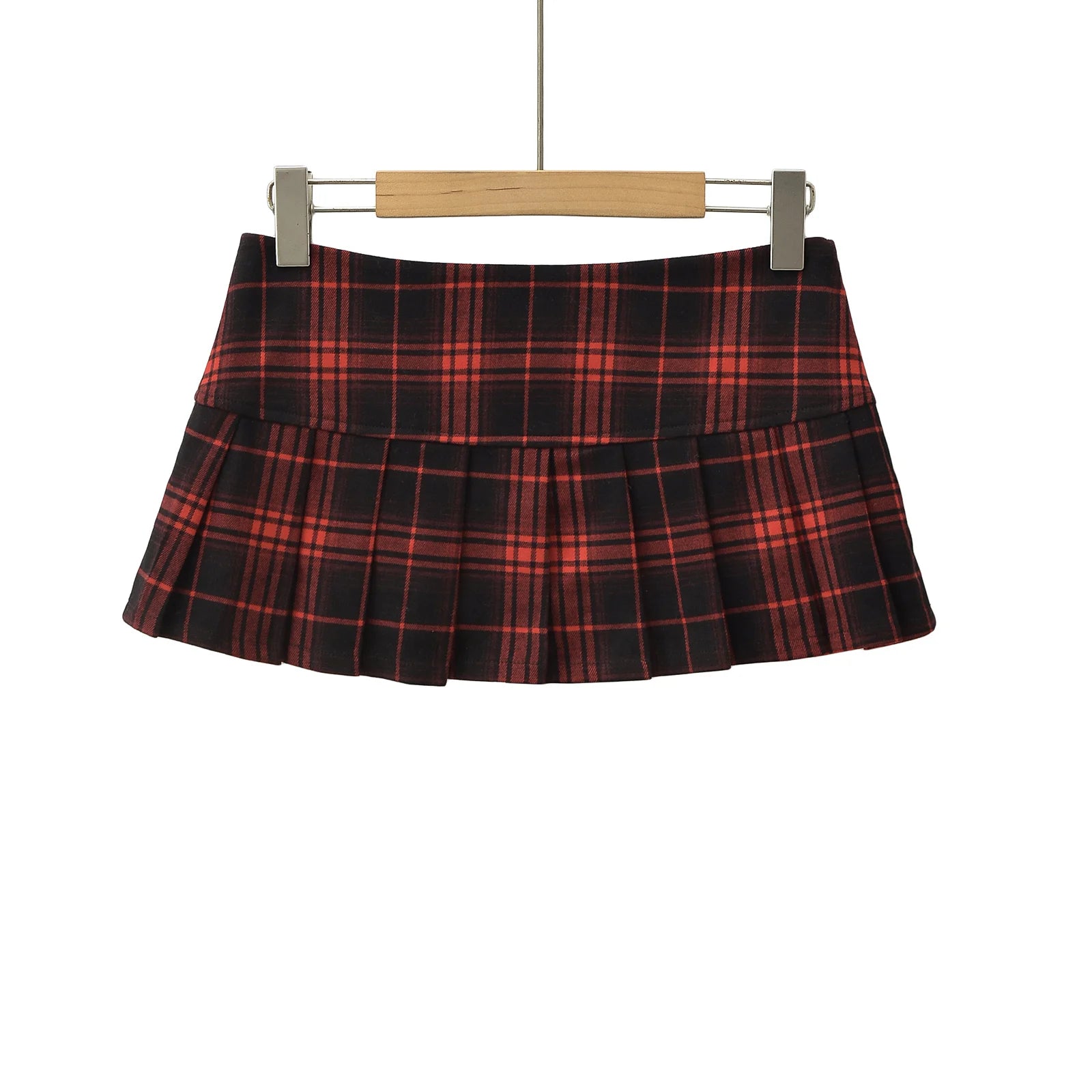Women Y2K Plaid Pleated Mini Skirt Vintage Preppy Style Summer Skirt