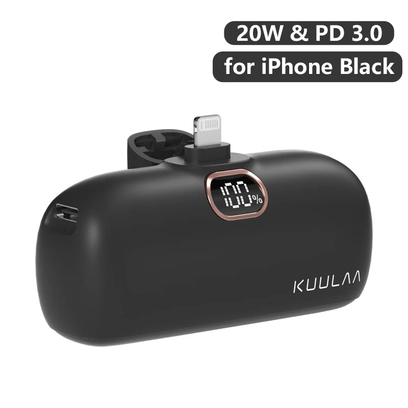Mini Power Bank 5000mAh PD 3.0 Fast Charging Portable Charger USB-C External Battery for iPhone Samsung Android