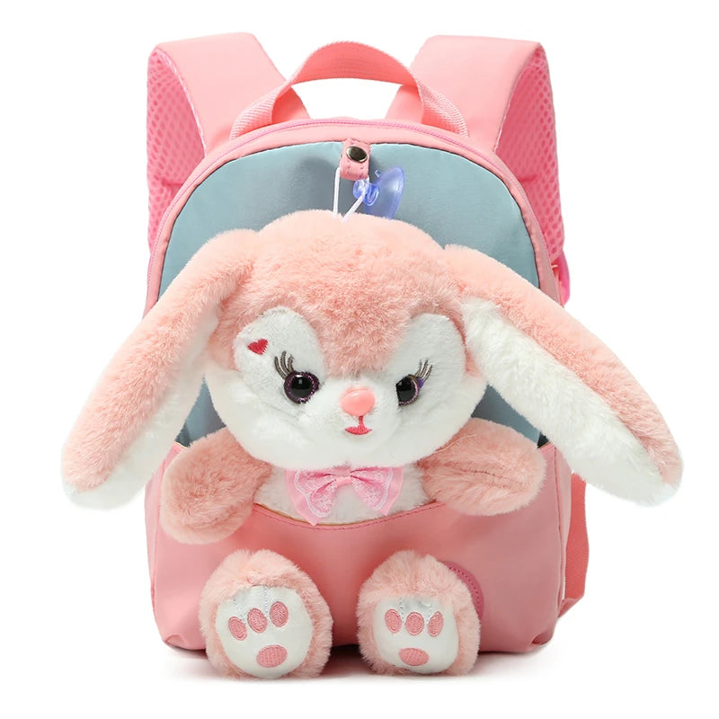 Kids 3D Plush Rabbit Backpack Cute Cartoon Preschool School Bag