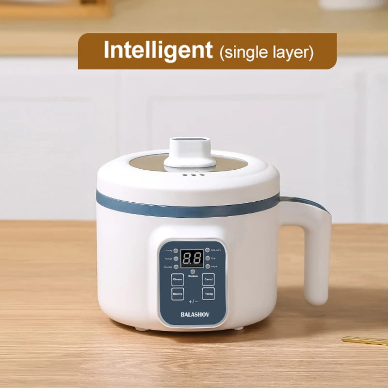 1.7L Electric Rice Cooker Non-Stick Multi Cooker Double Layer Steamer Home Use
