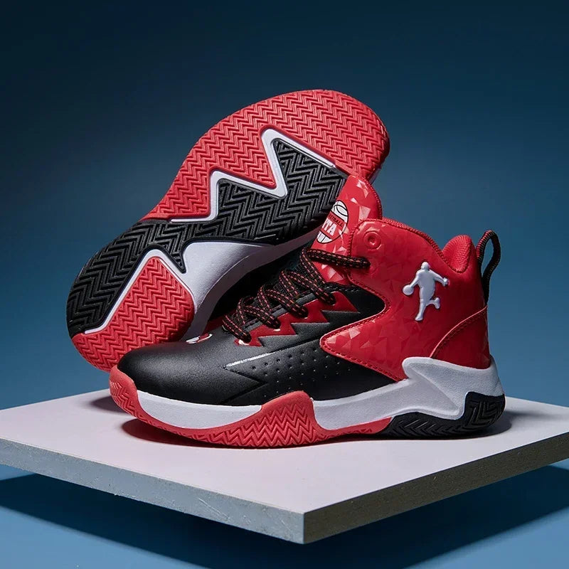 Kids Basketball Shoes Breathable Non Slip Lace Up Training Sneakers