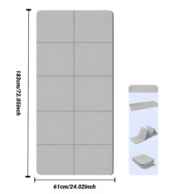 Foldable TPE Yoga Mat Eco Friendly Non Slip Travel Fitness Exercise Mat