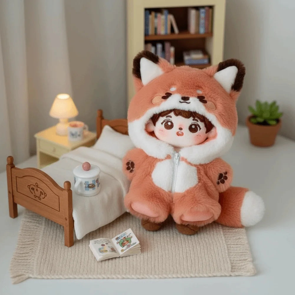 20cm Cotton Doll Animal Onesie Outfit Fox Bunny Costume Clothes