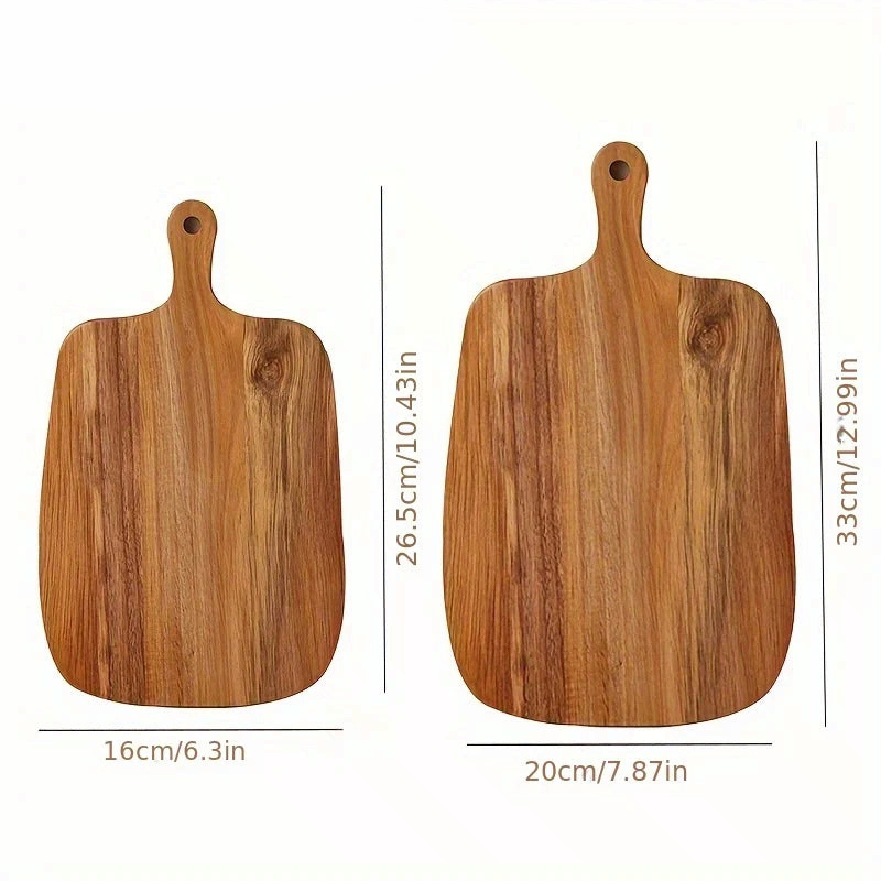 Wooden Cutting Board with Handle for Bread Cheese Fruit Vegetable Food Safe Durable