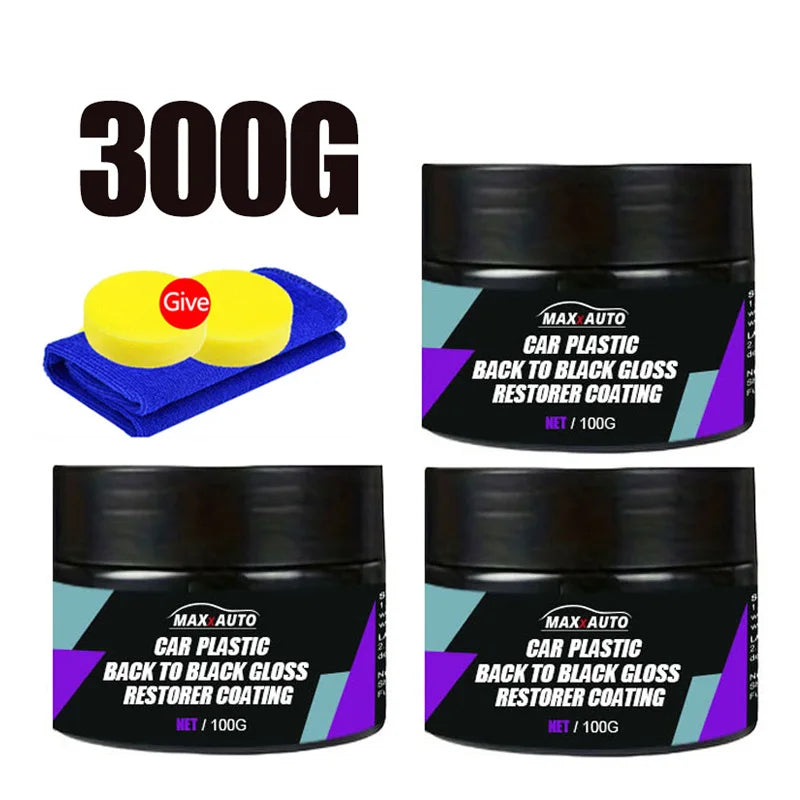 Car Plastic Restorer Cream – Restore Faded Trim to Deep Black Shine