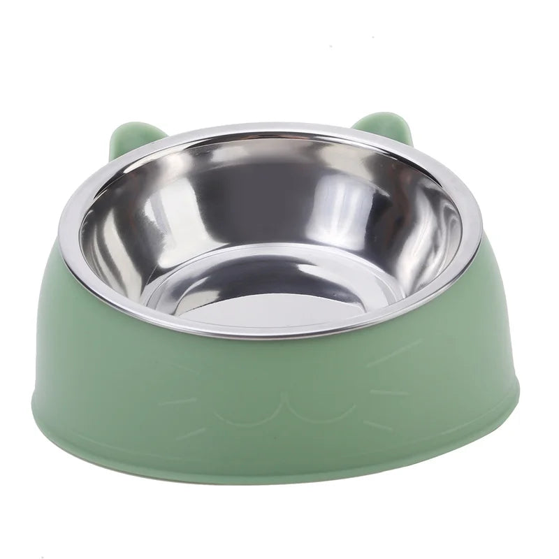 Inclined Stainless Steel Cat Bowl for Cats and Dogs