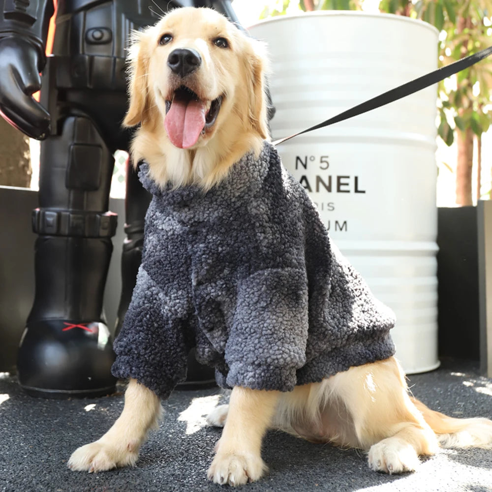 Winter Big Dog Lamb Wool Jacket Windproof Coat 3XL to 7XL