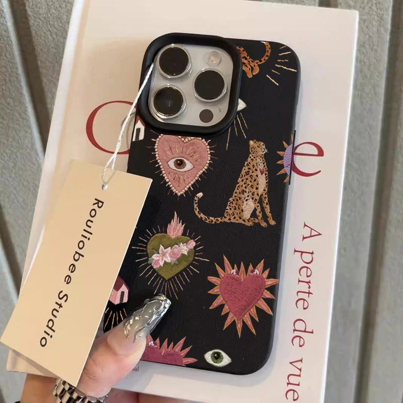 Leopard Lichee Pattern Silicone iPhone Case