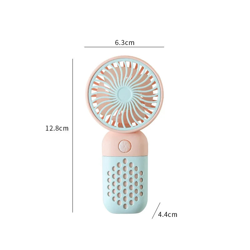 Mini USB Handheld Portable Fan Cute Cartoon Charging Fan Pocket Size