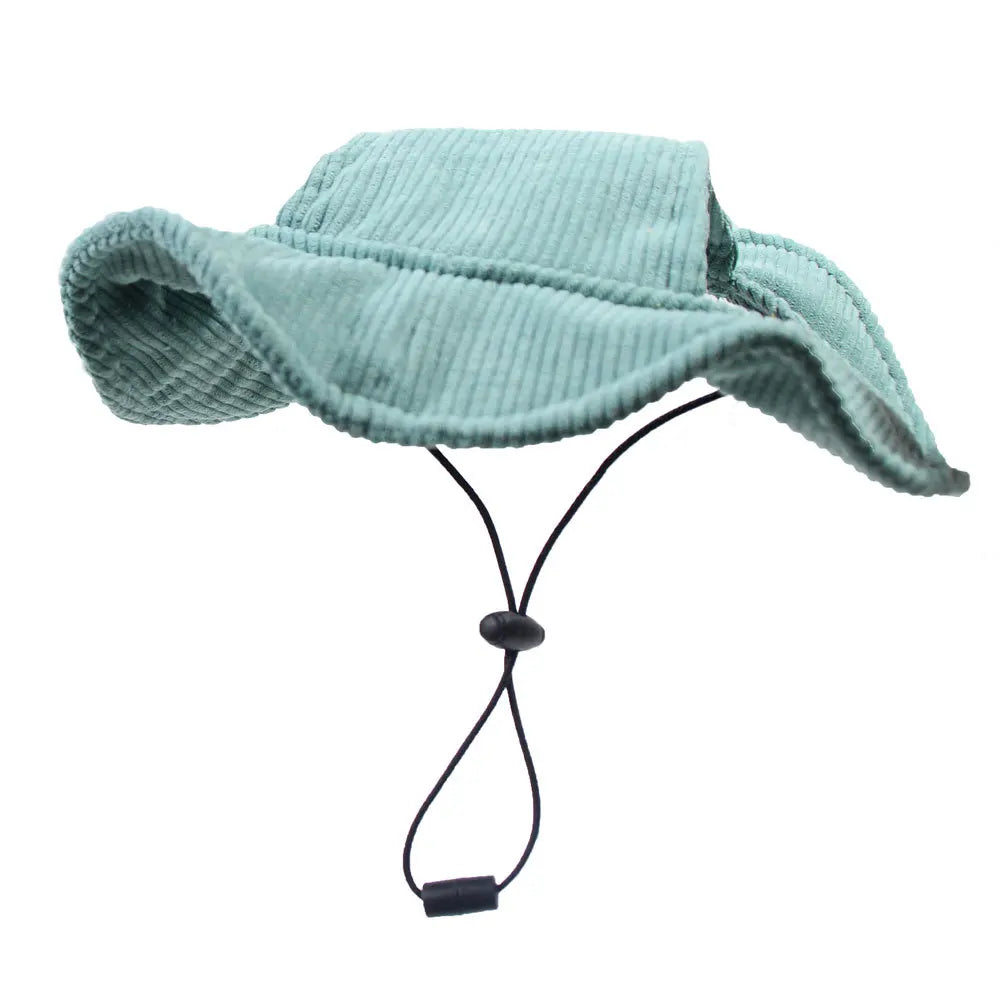 Adjustable Corduroy Dog Baseball Cap Sun Hat for Small Large Dogs