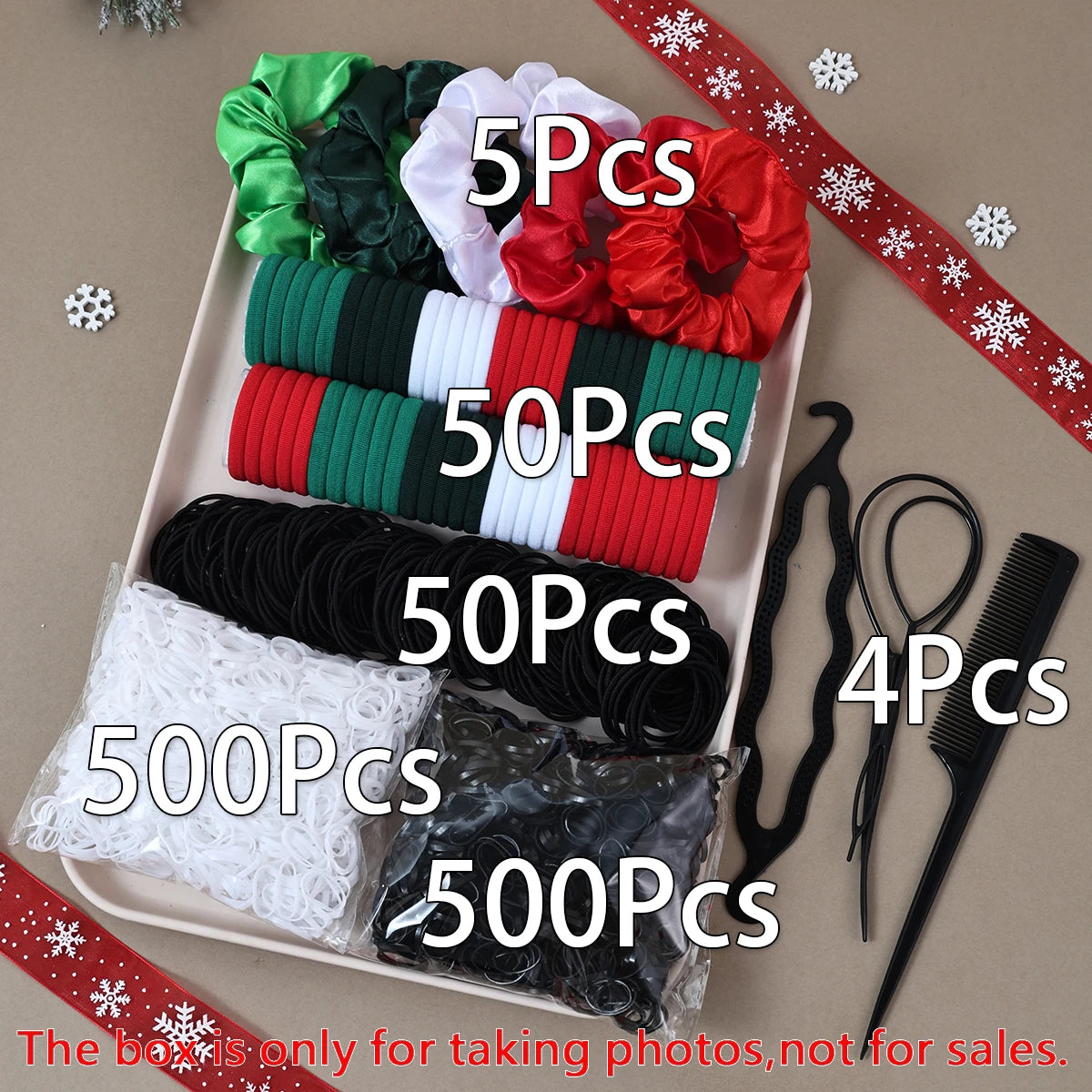Hair Accessories Set Scrunchies Elastic Bands Ponytail Kit Women Fashion Bundle