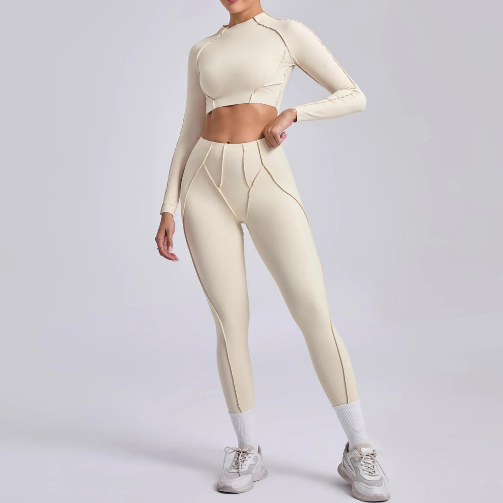 Women Seamless Yoga Set High Waist Hip Lifting Gym Sports Bra & Leggings Suit