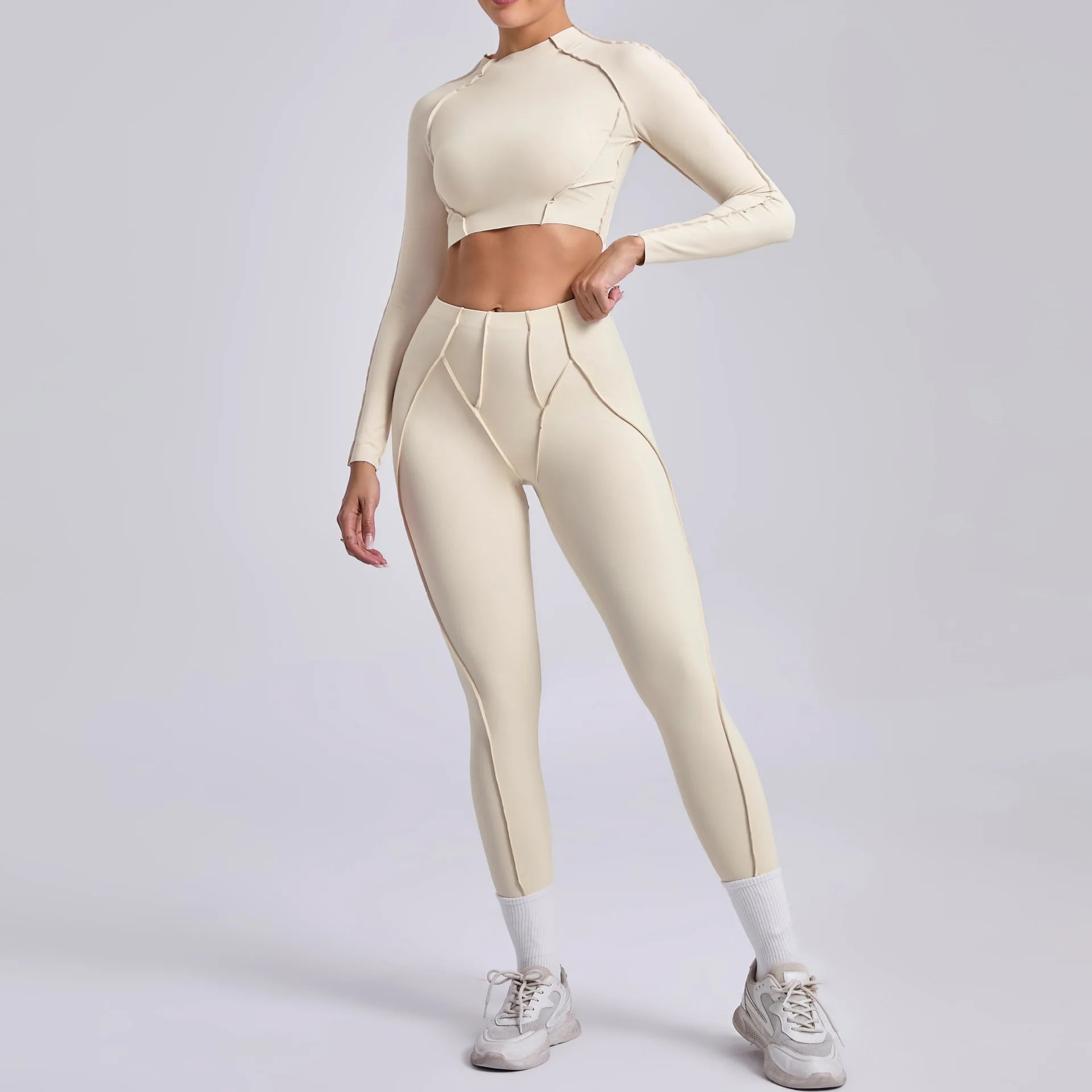 Women Seamless Yoga Set High Waist Hip Lifting Gym Sports Bra & Leggings Suit