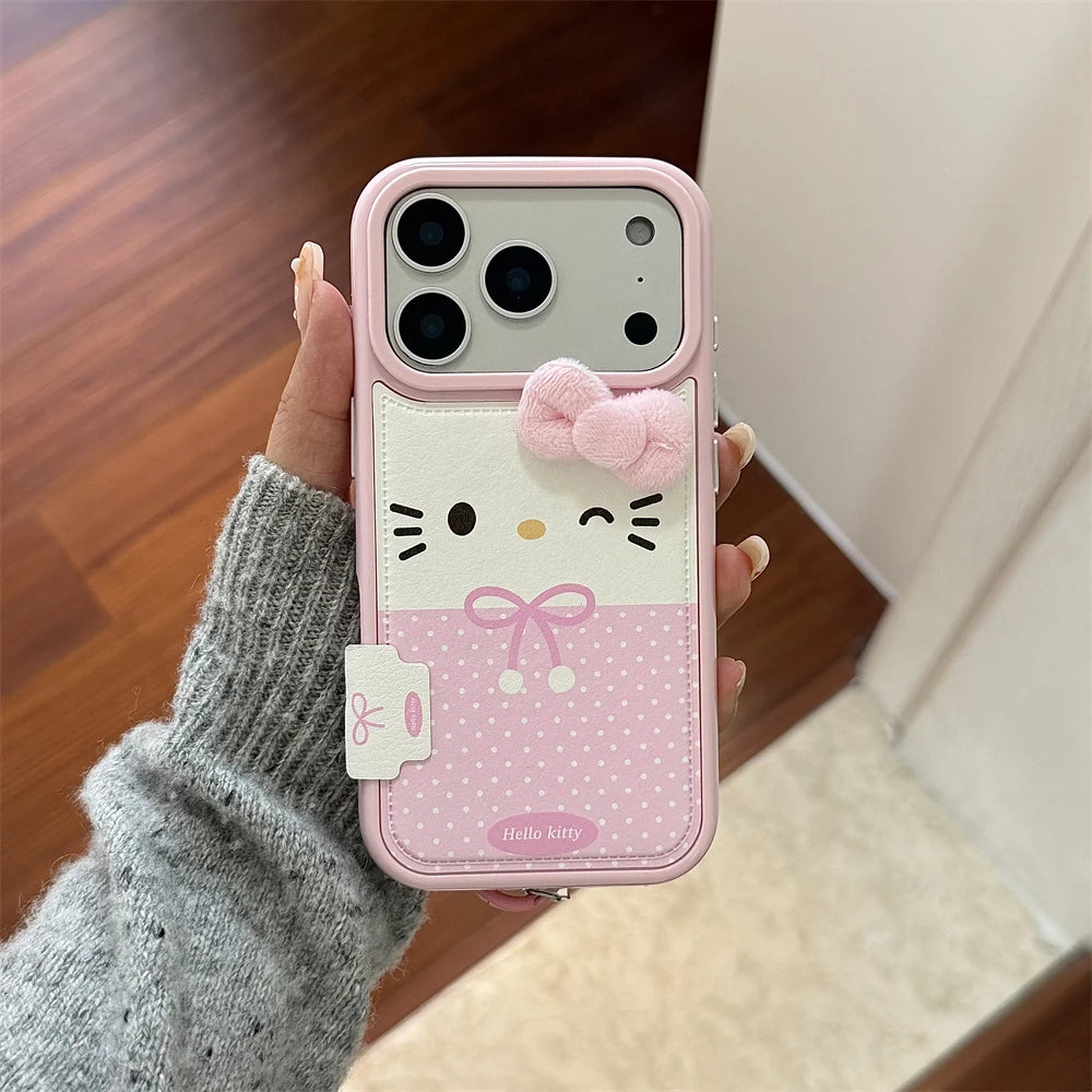 Candy Leather Cute Mini Sanrio Hello Kitty iPhone Case