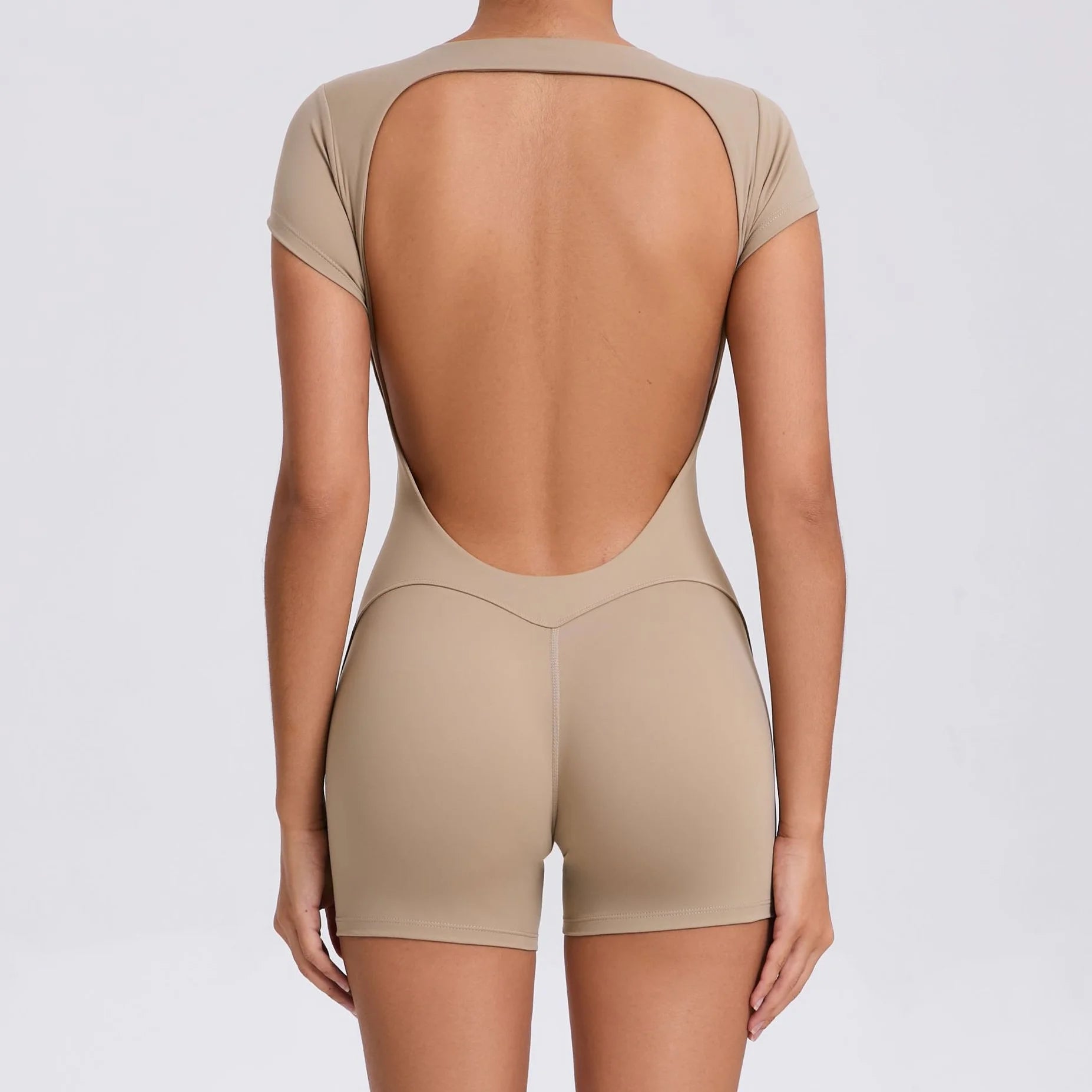 Women Open Back Yoga Jumpsuit One Piece Gym Bodysuit Hip Lift Quick Dry Fitness Outfit