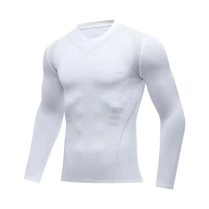 Men Compression Running T Shirt Quick Dry Gym Fitness Training Sport Tee
