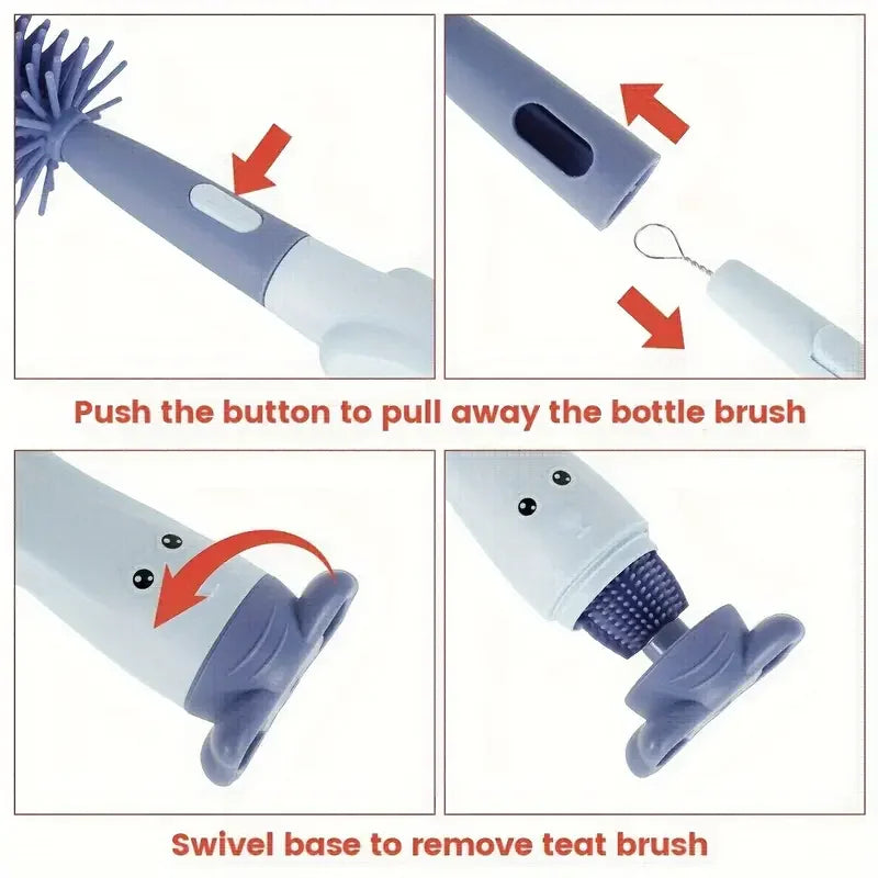 Silicone Bottle Brush Set Three in One Cup Straw Nipple Brush