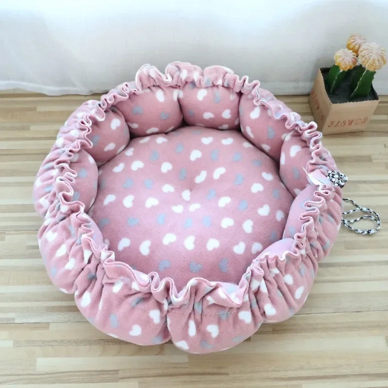 Adjustable Pet Bed Warm Fleece Cat Dog Nest
