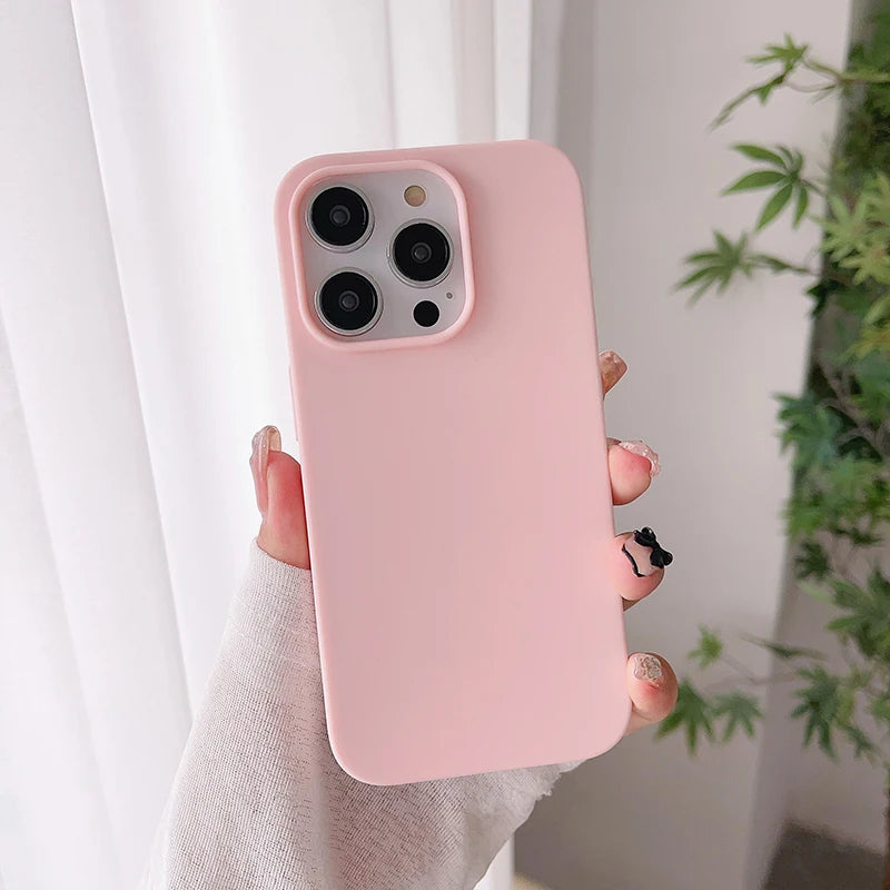 Candy Color Silicone Soft Matte Frosted Ultra Thin iPhone Case
