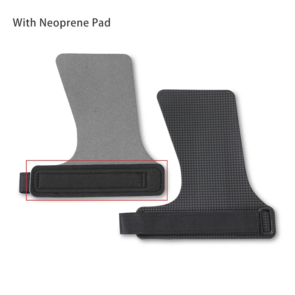 Carbon Fiber No Finger Hole Hand Grips Crossfit Pull Up Gym Palm Protector