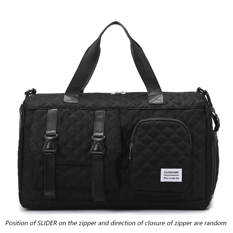 Quilted Travel Duffel Bag Women Large Capacity Gym Bag Waterproof Weekend Overnight Tote