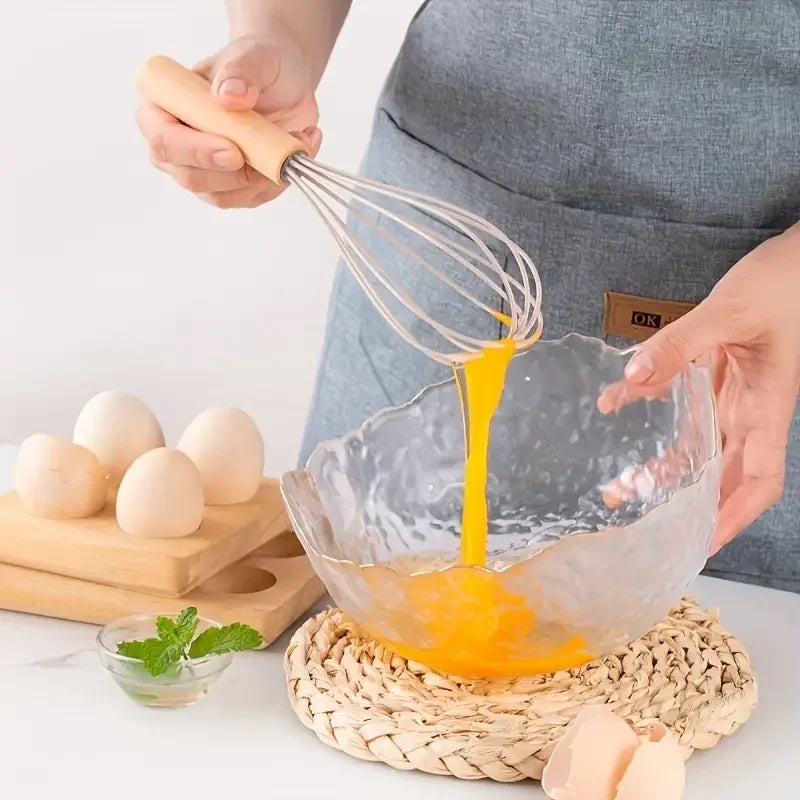 12pcs Silicone Kitchen Utensil Set Wooden Handle Heat Resistant Non Stick Tools