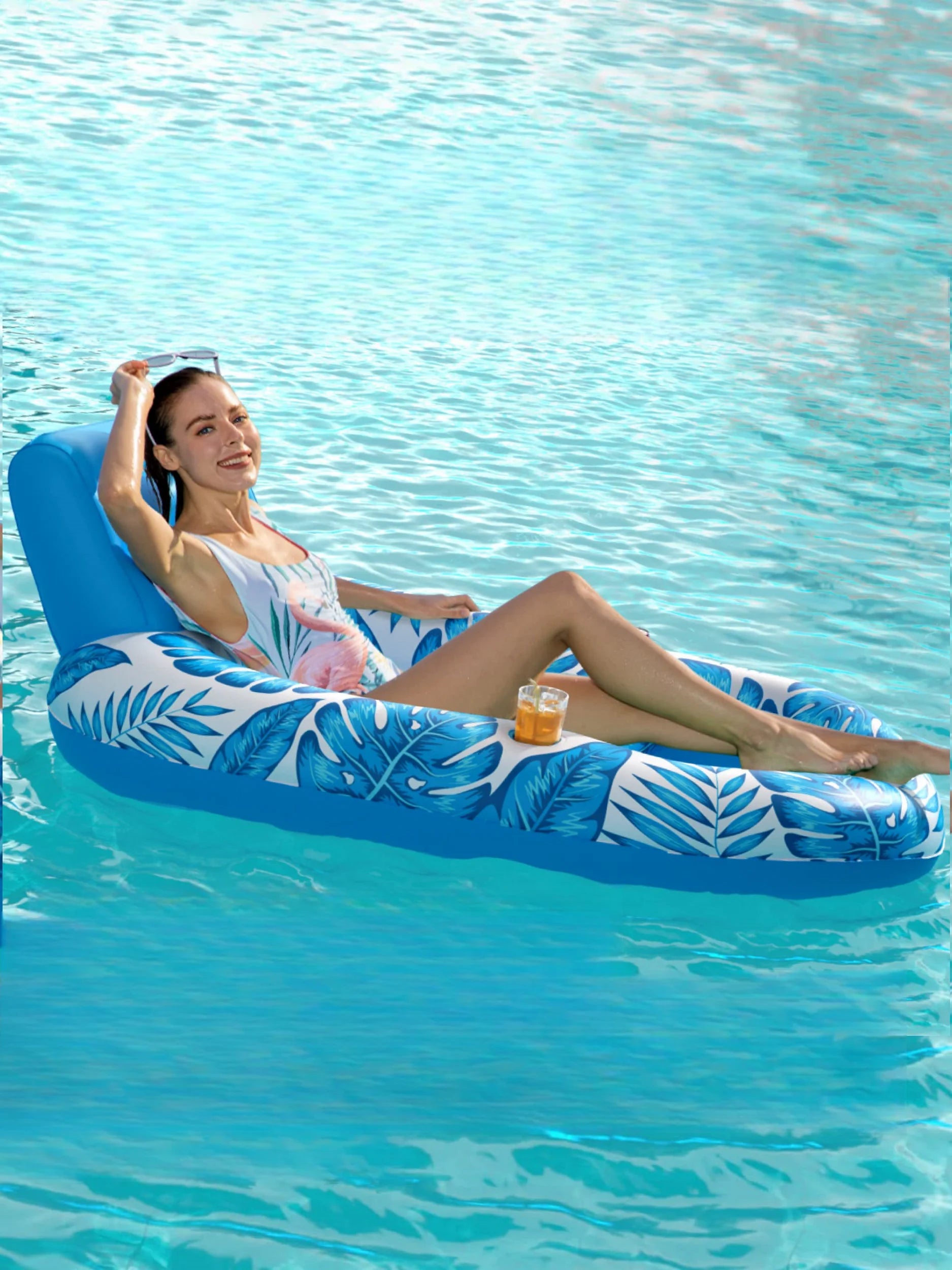 Adult Inflatable Pool Float Lounger Floating Chair for Pool & Lake