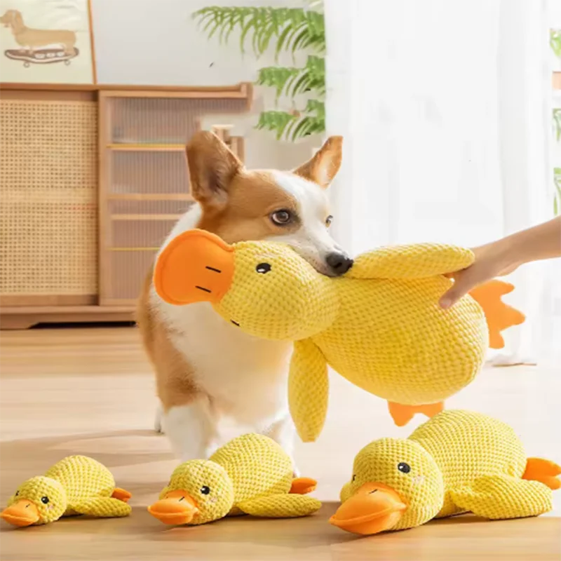 Duck Plush Dog Toy – Interactive Squeaky Chew Toy for Bored Dogs & Puppies
