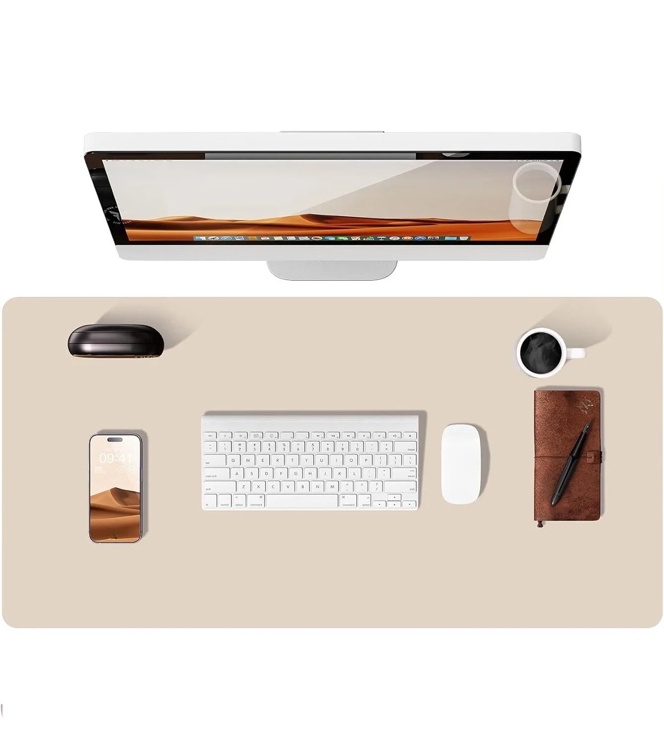 Large PU Leather Desk Mat Mouse Pad Non Slip Office Laptop Desk Protector