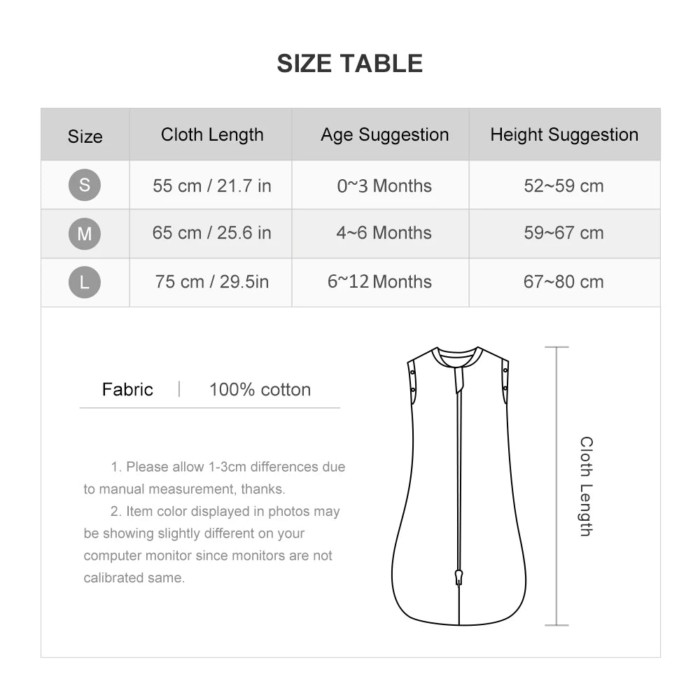 Baby Cotton Sleep Sack Newborn Summer Swaddle Bag