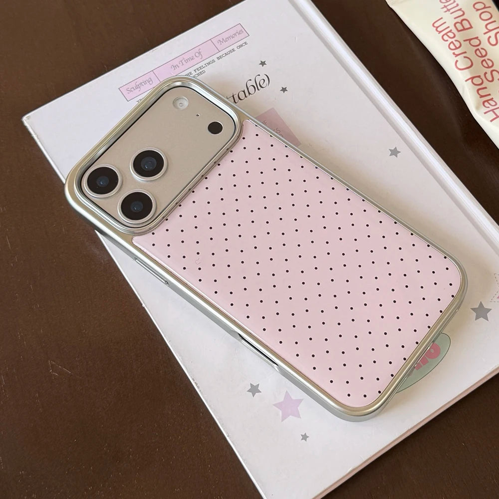 Polka Dot Electroplated Silver Shockproof iPhone Case