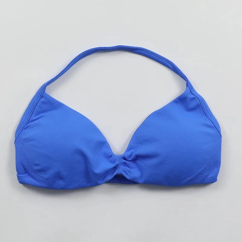 Women Seamless Strappy Sports Bra Push Up Gym Yoga Fitness Top