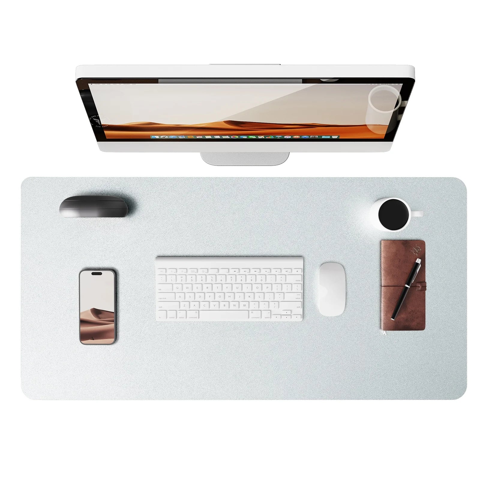 Large PU Leather Desk Mat Mouse Pad Non Slip Office Laptop Desk Protector