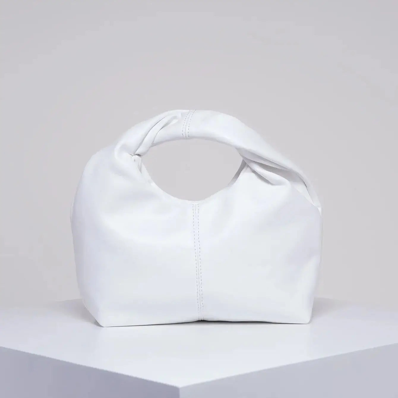 Women Twist Square Clutch Bag Simple Solid Color Shoulder Handbag