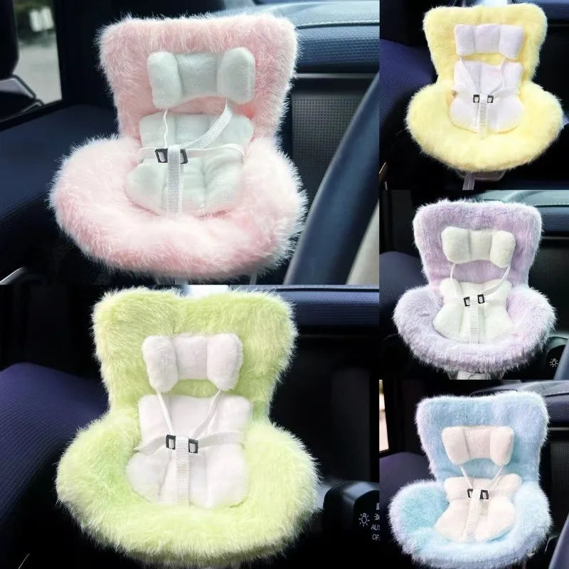 Car Doll Safety Seat Cartoon Style Chair for Labubu Doll Car Interior Decoration